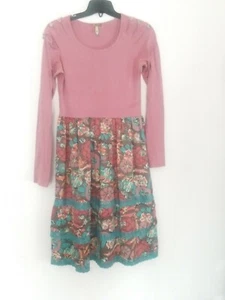 Matilda Jane Dress Mauve Top Longsleeve Floral on bottom Button Detail Sz Medium - Picture 1 of 4