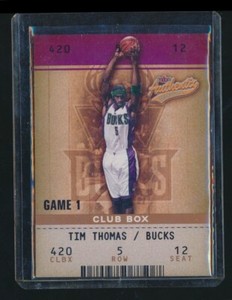 2002-03 FLEER AUTHENTIX CLUB BOX /100 #90 TIM THOMAS BUCKS