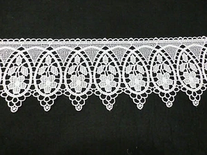 1 MT PIZZO PIZZI MACRAME' FASCIA TESSUTO BORDO ALTEZZA 10,5 cm BIANCO - Picture 1 of 1