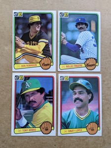 1983 Donruss Baseball Card Lot (4) Rollie Fingers Tony Armas EXCELLENT 