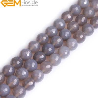 Различные камни оникс серый агат бусины натуральный драгоценный камень ювелирных изделий 15» пряди - Изображение 1 из 4