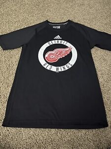 Adidas Detroit Red Wings Black Short Sleeve Ultimate Tee Shirt Men’s Size S