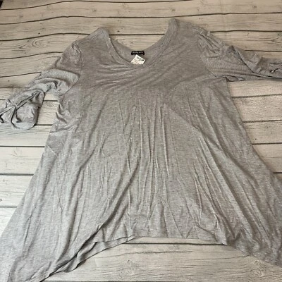 Cha Cha Vente Para Mujer 2XL Gris Manga 3/4 Camisa Vestido Túnica Dobladillo Mordedura de Tiburón Nuevo Foto 1 de 4