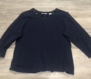 Laura Ashley Damen Gr. XL dunkelblau Oberteil 3/4 Arm Shirt Cottagecore Bauer - Bild 1 von 6