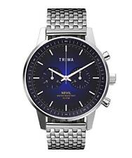 TRIWA Watch Men's NEVIL Chronograph Blue Dial NEST130-BR021212 Silver