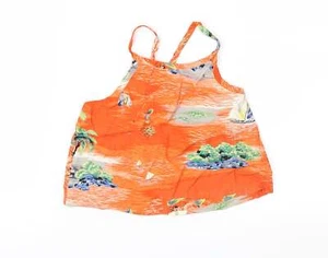 Gap Girls Orange Viscose blend Cropped Blouse Size M - Picture 1 of 12