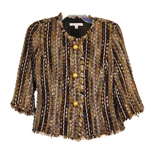 CAbi Paris Boucle Tweed Blazer (Style #175) Women's Size Small Acrylic Wool VGUC - Picture 1 of 7