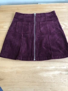 Brandy Melville Cord Skirt Maroon One Size - Picture 1 of 7
