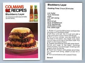 Blackberry Layer - Colemans OK Recipe Card - Picture 1 of 1