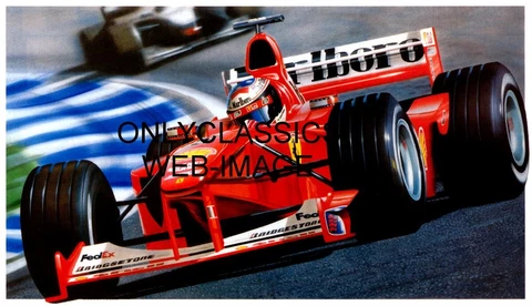 MICHAEL SCHUMACHER FERRARI F1 2000 FORMULA ONE GRAND PRIX AUTO RACING ART POSTER Cover
