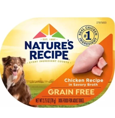 Nature's Recipe Grain Free Chicken Recipe in Savory Broth Wet Dog Food 2.75 12pk