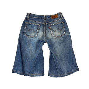 Jeans corti uomo EDWIN W27 L21 rielaborati larghi lunghezza ginocchio hip hop VINTAGE - Foto 1 di 12