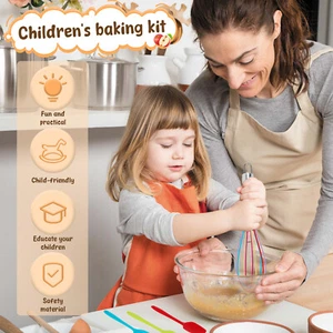 19Pcs Kids Baking and Cooking Set for Real Cooking Safe Toddler Kitchen Cofrx - Picture 1 of 11