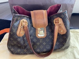 Louis Vuitton M55210 Monogram Griet Shoulder Tote Bag Brown Leather Used - Picture 1 of 12
