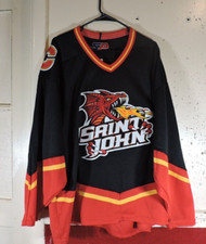 Vintage Saint John Flames Hockey Jersey Large AHL Minor League Dragon Rare SP