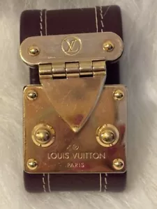 Louis Vuitton Maroon Leather Bracelet with Box - Picture 1 of 6
