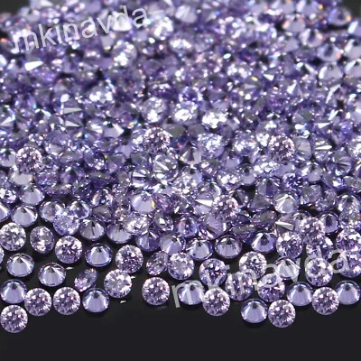 Lote de 10 piezas 1,90 mm redondo VVS1 elegante color púrpura diamante suelto corte brillante Foto 1 de 4