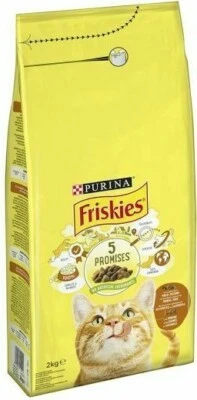 CROQUETTES CHAT FRISKIES NOURRITURE POUR CHAT ADULTE POULET et DINDE PURINA 2Kg - Bild 1 von 4