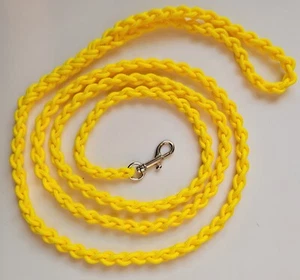 Paracord Braided Leash 6 ft (Yellow) Puppy Cat Sm to Med Dog Lead - Picture 1 of 5