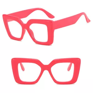 New Square Blue Light Blocking Reading Glasses Women Thick Frame Fashion Glasses - Picture 1 of 20