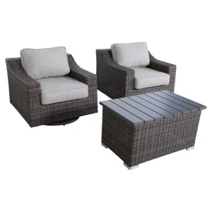 Living Source International 2-Person Seating Group with Cushions in Brown/Gray - Picture 1 of 3
