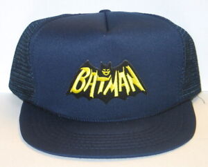 Batman 1960's TV Show Cape and Name Logo on a Blue Baseball Cap Hat NEW UNWORN