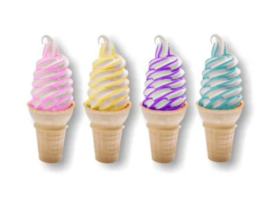 CONCESSIONDECALS 4 Flavor Burst Soft Serve Ice Cream Cone Decals Concession Trailer Sign Stickers