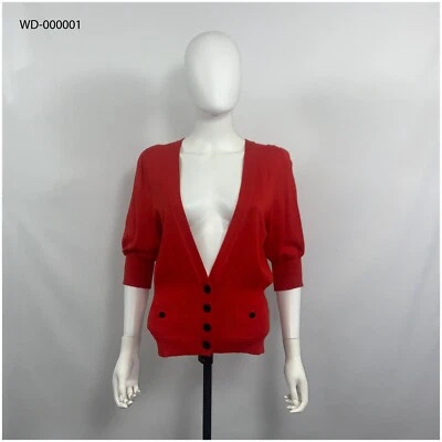 Kenneth Cole New York Rojo Kasper Mujeres Cárdigan Suéter Rojo Manga 3/4 Talla L Foto 1 de 4