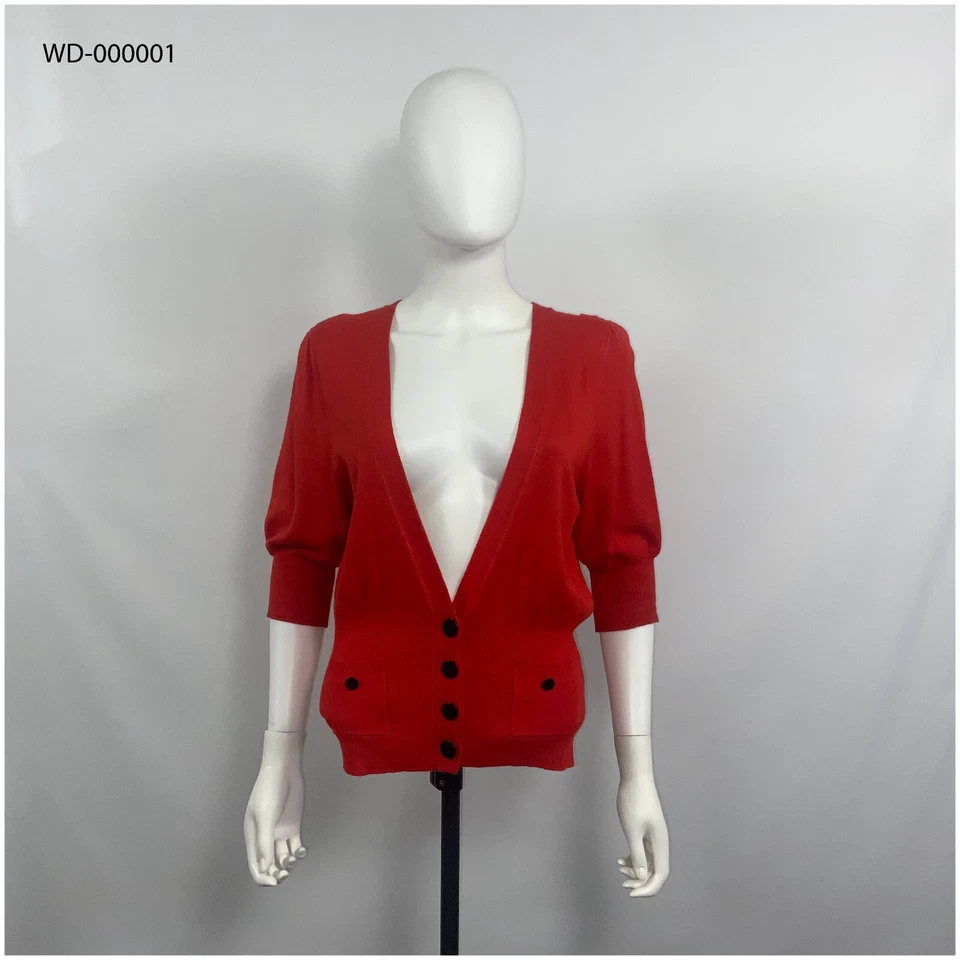 Kenneth Cole New York Rojo Kasper Mujeres Cárdigan Suéter Rojo Manga 3/4 Talla L Foto 1 de 4