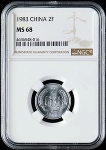 1983 CHINA 2FEN  NGC MS68 China coin - Picture 1 of 2