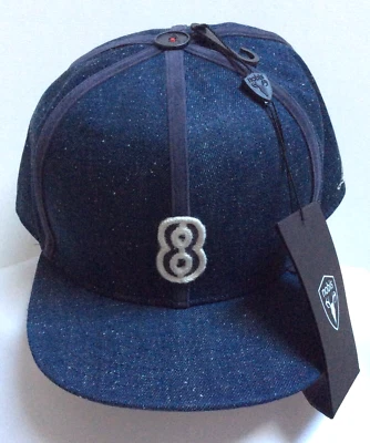 Nuevo con etiquetas Gorra de camionero Nobis Lucky Me 100 % algodón azul denim oscuro número 8 OS Foto 1 de 4