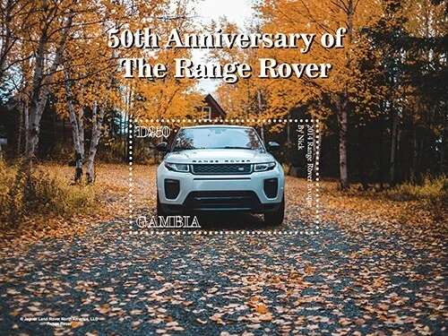 Gambia 2021 - Coches Land Range Rover - Hoja de estampillas de recuerdo - Scott #3902 - MNH Foto 1 de 1