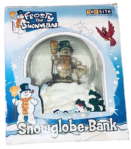 Banco Globo Nieve Navidad Frosty the Snowman Cerámica y Vidrio De Colección con Caja - Imagen 1 de 5
