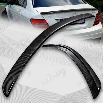 REAL CARBON FIBER REAR TRUNK DUCK SPOILER FIT 08-14 MERCEDES-BENZ C-CLASS W204 - Image 1 of 4