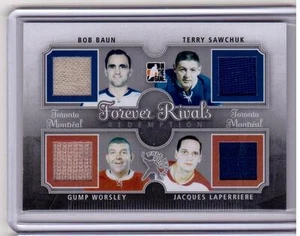TERRY SAWCHUK GUMP WORSLEY BOB BAUN LAPERRIERE ITG Forever Rivals Jersey #/19 SP - Picture 1 of 2