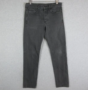 Rag And Bone Jeans Mens 34 Black Fit 2 Slim Streetwear Casual Faded Button Fly - Picture 1 of 11