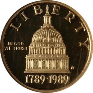 1989-W Congressional Commem Gold $5 NGC PF70 Ultra Cameo Brown Label - STOCK - Picture 1 of 4
