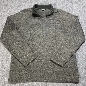Suéter Eddie Bauer Para Hombre Grande Gris Cuarto Cremallera Polar Pullover Cuello Simulado - Imagen 1 de 7