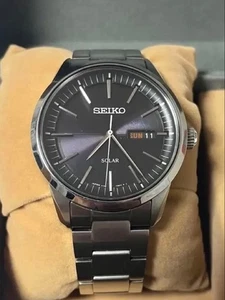 SEIKO Solar Black Dial Watch V158-0AM0 US No Customs Fees - Picture 1 of 8