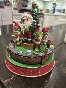 Precious Moments, Santa's Workshop Deluxe Spieluhr Resin Figur 161107 - Bild 1 von 7