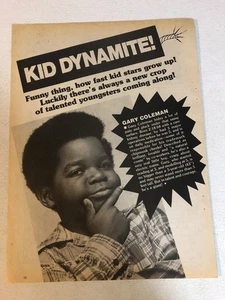 1970s Gary Coleman Kid Dynamite Vintage Magazine Article One Page ART4 - Picture 1 of 2