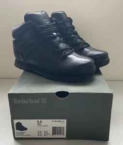 Timberland EURO SPRINT Junior Unisex Black Full Grain Mid Hiker Boots UK5/EU38 - Picture 1 of 14