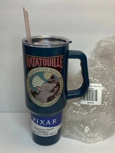 Disney Pixar Ratatouille Remy 40 Unzen Becher mit Strohhalm Edelstahl Fan Geschenk NEU - Bild 1 von 12