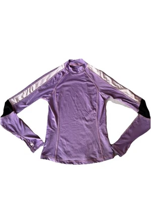 Speedo Talla XS Púrpura Manga Larga Cuello Alto Entrenamiento Atlético Top Athleisure Foto 1 de 4