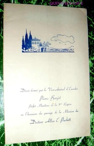 MN337 - MENU VICE-AMIRAL D'ESCADRE BARJOT 1958 - Picture 1 of 3