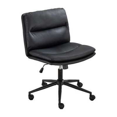 Silla entrecruzada giratoria ajustable Bizerte negra - Diseño de asiento ancho para oficina Foto 1 de 4