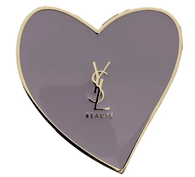 YSL Beaute Gloss Pink Pocket Mirror gold tone trim makeup beauty mirror New - Image 1 of 4