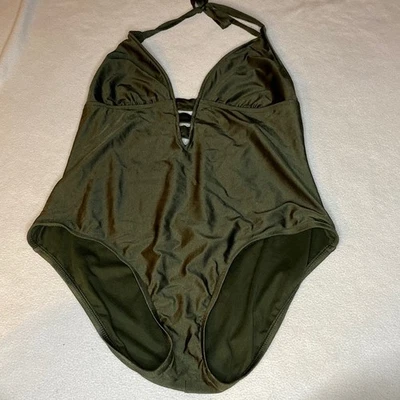 Olive green halter one piece XL - Image 1 of 4