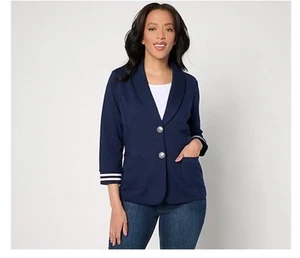 Blazer Susan Graver Weekend Marina Tejido Manga 3/4 Azul Marino Talla XL A644500 - Imagen 1 de 1