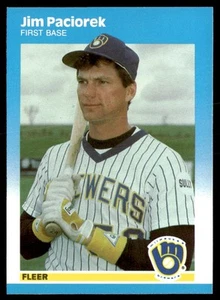 Jim Paciorek 1987 Fleer Aggiornamento #U-95 Milwaukee Brewers BASEBALL - Foto 1 di 2